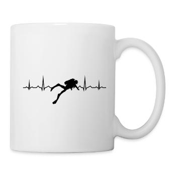 Heartbeat Diving Divers Diving Scuba Dive - Mug - white - Right