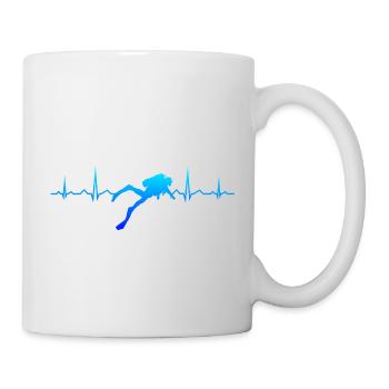 Heartbeat Diver Plongée plongée plongée sous-marine - Mug blanc - blanc - Droite