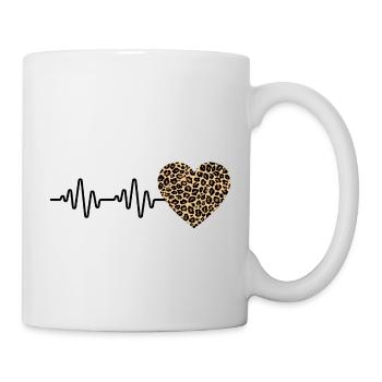 cœur léopard battement de cœur idée cadeau - Mug blanc - blanc - Droite