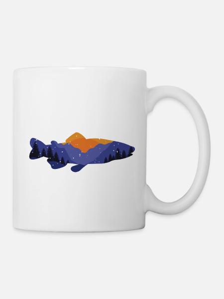 Retro Vintage Forelle - Tasse - Weiß