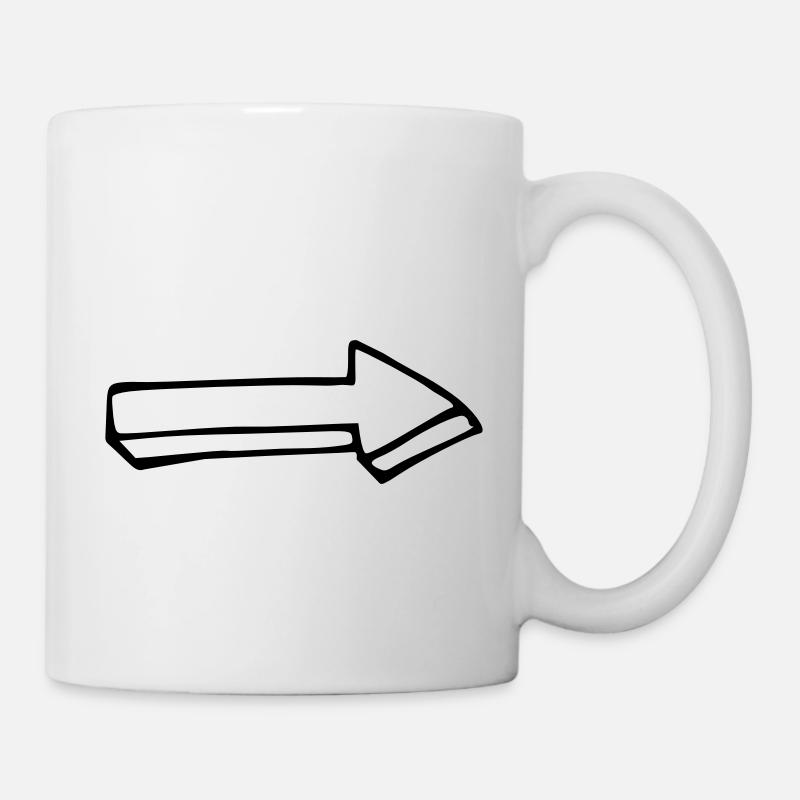 Pfeil Pfeile Symbol gezeichnet selbst Vektor - Tasse - Weiß