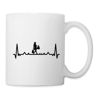 ECG heartbeat bargain hunter in high heels - Mug - white - Right