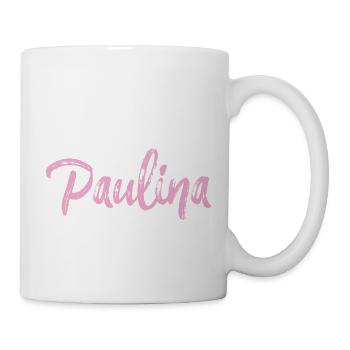paulina,,name,schreibschrift,rosa,schrift - Tasse - Weiß - Rechts