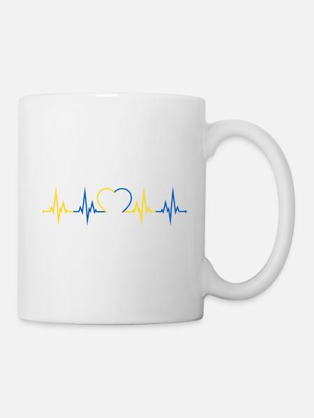 Ukraine heartbeat battement de cœur Ukraine - Mug blanc - blanc