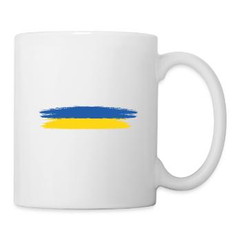 Couleurs du drapeau de l’Ukraine Bleu Jaune | Pas de | de guerre Paix - Mug blanc - blanc - Droite