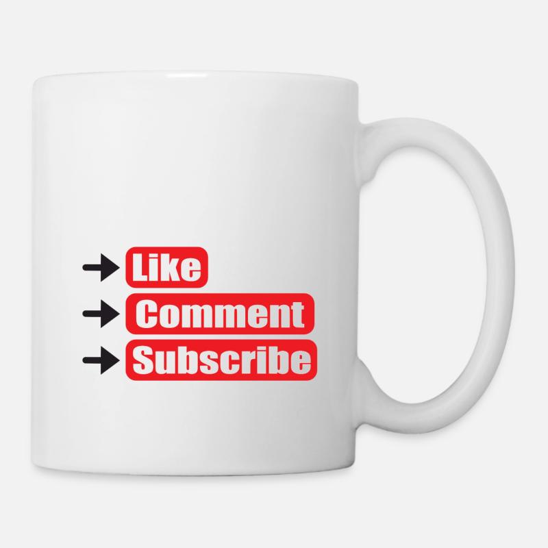 J’aime commenter Abonnez-vous! - Mug blanc - blanc