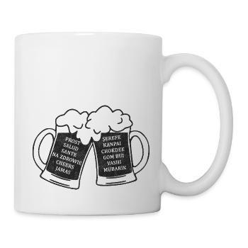 Prost in verschiedenen Sprachen - Tasse - Weiß - Rechts