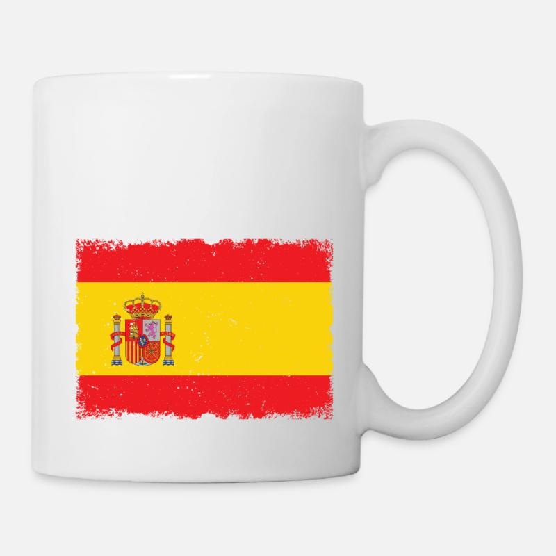 Flagge Spanien Grunge - Tasse - Weiß