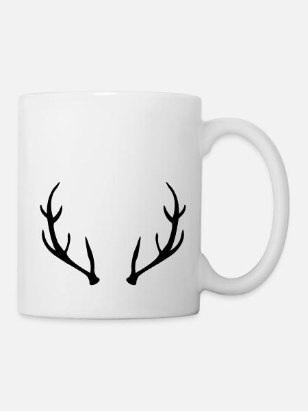 Geweih - Tasse - Weiß