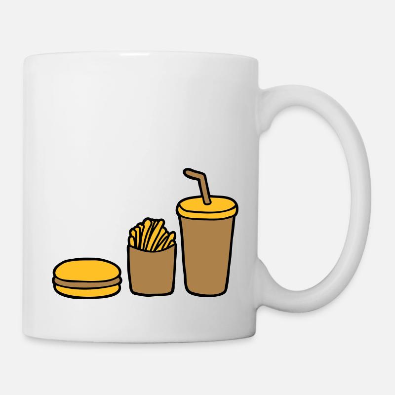 Burger Pommes Cola - Tasse - Weiß