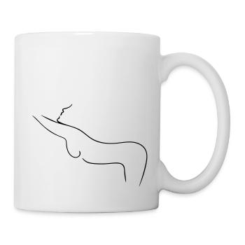 Female Body Line Art - Minimalist - Mug - white - Right