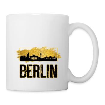 Berlin Deutschland Stadt Skyline Gold Heimat Liebe - Tasse - Weiß - Rechts