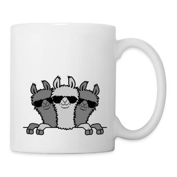 Les amis de Lama derrière le mur - Mug blanc - blanc - Droite