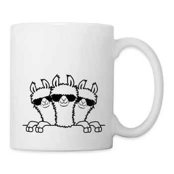 Derrière le mur, les amis du lama - Mug blanc - blanc - Droite