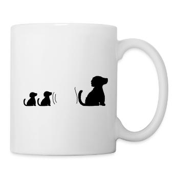 Familie brave sitzende Hunde - Tasse - Weiß - Rechts