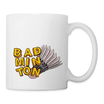 Badminton und Federball Handgezeichneter Stil - Tasse - Weiß - Rechts