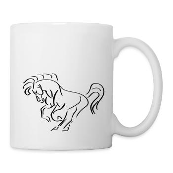 Horse Line Art - Minimalist - Mug - white - Right