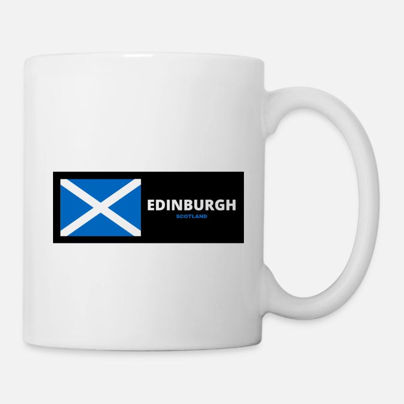 Edinburgh City with Scottish Flag - Mug - white