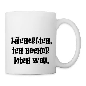 Party feiern Festival bechern saufen Alkohol - Tasse - Weiß - Rechts