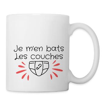 Je m'en bats les couches - Mug blanc - blanc - Droite