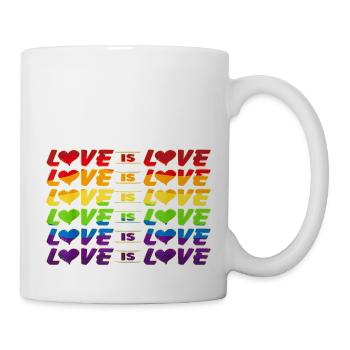L’amour est l’amour arc-en-ciel LGBTQ Queer - Mug blanc - blanc - Droite