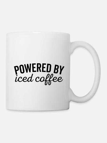 Angetrieben von Eiskaffee - Tasse - Weiß