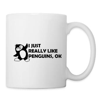 I just like penguins - Mug - white - Right