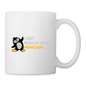 I just like penguins - Mug - white - Right