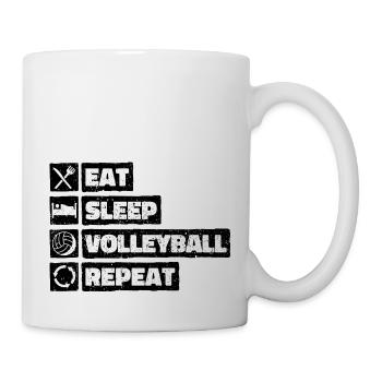 Manger Dormir Volleyball Répéter Sports Club Rétro - Mug blanc - blanc - Droite