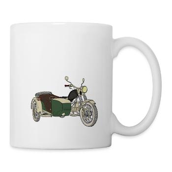 Moto avec side-car 2 - Mug blanc - blanc - Droite