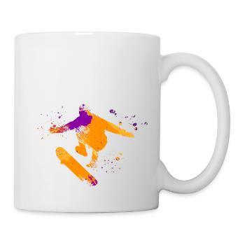 Colorsplash Retro Skateboard Stunt - Mug - white - Right