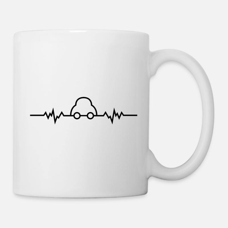 Car with heart rate - Mug - white