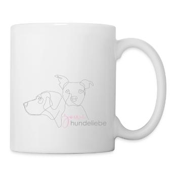 jowi hundeliebe - logo in graurosa - Tasse - Weiß - Rechts