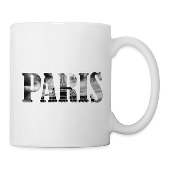 Typographie de Paris avec détail de la Tour Eiffel à l’intérieur - Mug blanc - blanc - Droite