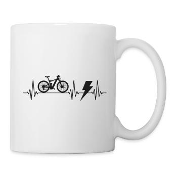 E-Bike Electric Bicycle Bike Cycling Heartbeat - Mug - white - Right
