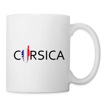 Corsica in Text with france Island Map - Mug - white - Right