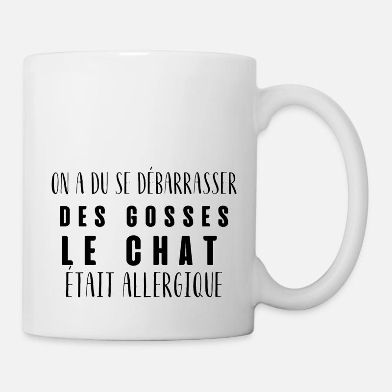 on a du se débarrasser des gosses humour chat - Mug blanc - blanc
