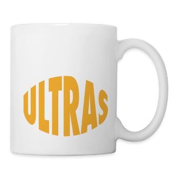 Ultras - Schriftzug - Gelb - Tasse - Weiß - Rechts