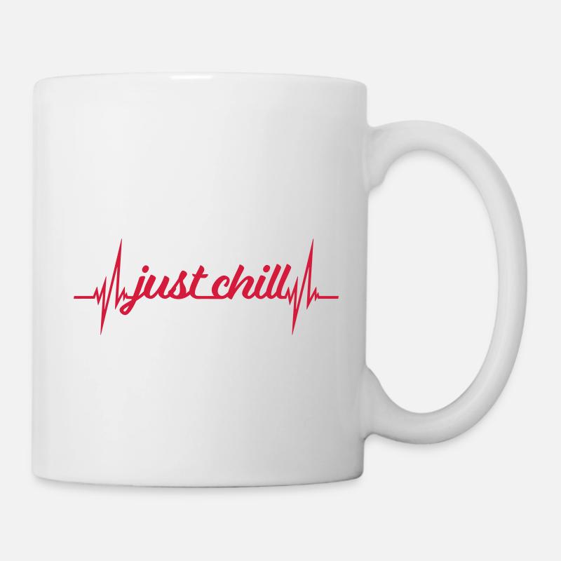Just Chill Herzschlag Puls - Tasse - Weiß
