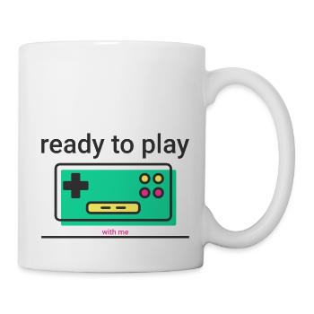 ready to play: retro Game Controller mit Statement - Tasse - Weiß - Rechts