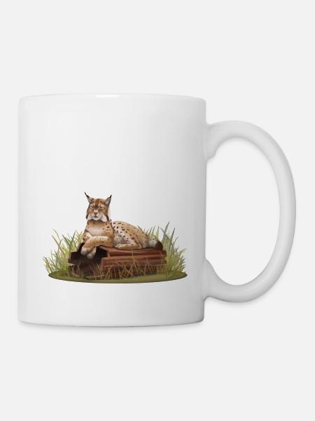 Luchs - Katze - Katzenfamilie - Tiere - Wildlife - Tasse - Weiß
