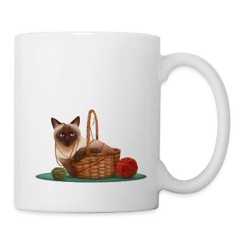 Un chat mignon joue dans la maison - Mug blanc - blanc - Droite
