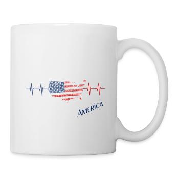 America heartbeat USA - Tasse - Weiß - Rechts
