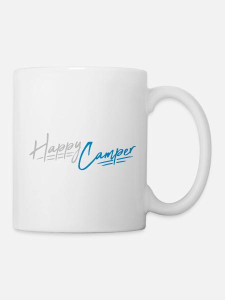 Happy Camper Camping Design - Tasse - Weiß