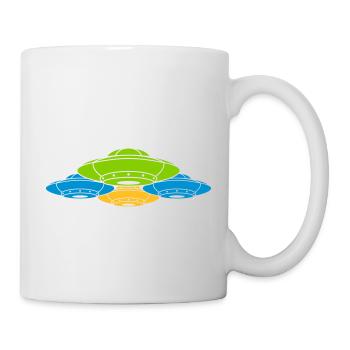 Colorful group of UFO's squadrons - Mug - white - Right