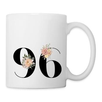Blumen zum 96-jährigen Jubiläum (Geschenk von 96 Jahren) - Tasse - Weiß - Rechts