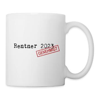Rentner 2023, Pensionär, Endlich im Ruhestand! - Tasse - Weiß - Rechts