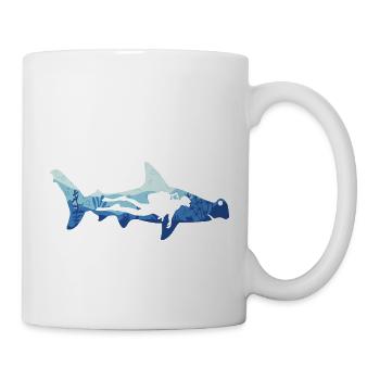 Hammerhead shark and diver - Mug - white - Right