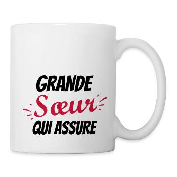 grande Sœur qui assure / super grande soeur - Mug blanc - blanc - Droite