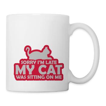 sorry cat was sitting - Tasse - Weiß - Rechts